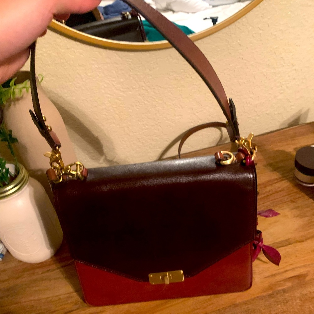 Brown leather Brahmin purse